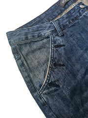 Solid Flared Leg Jeans High Rise Button Fly Pockets
