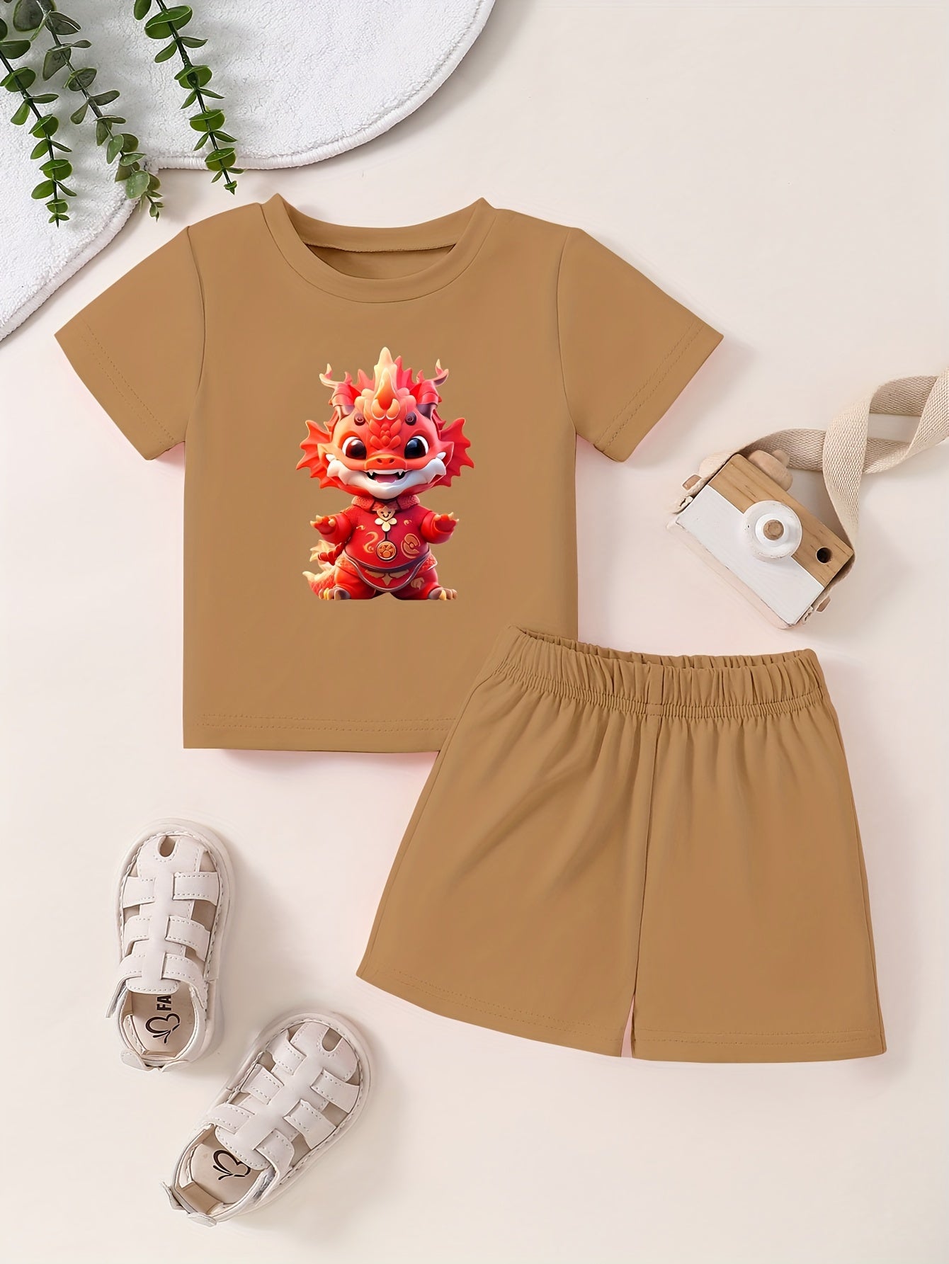 Toddler Kid 2pcs Bottoming Set Short Sleeve T shirt & Matching Shorts