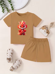 Toddler Kid 2pcs Bottoming Set Short Sleeve T shirt & Matching Shorts