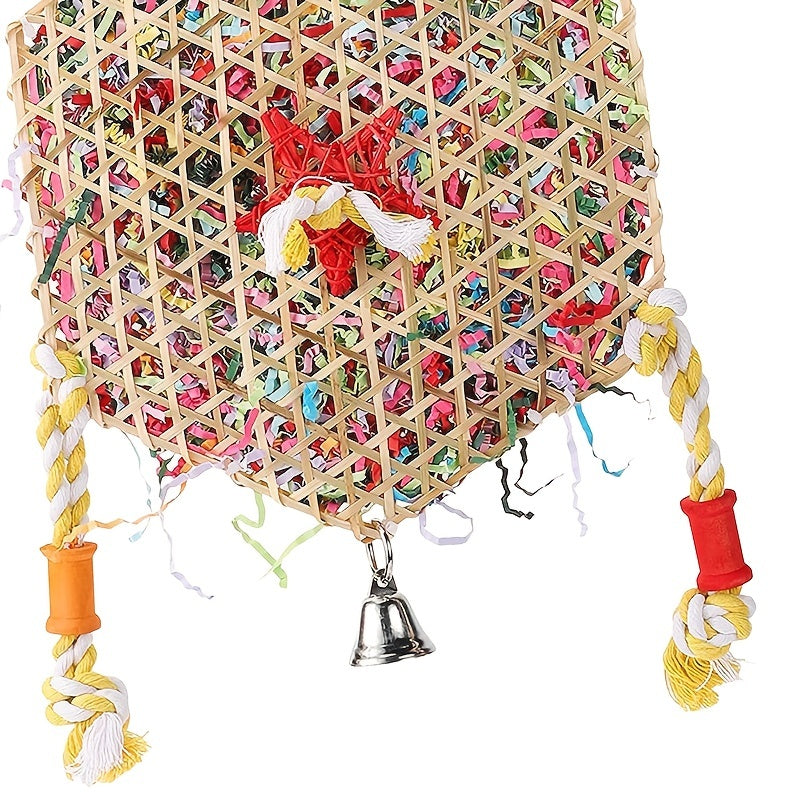 Parrot Toy Bird Toy Bamboo Braided Gnawing Pulling Toy