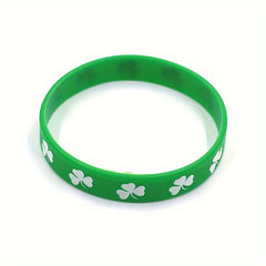 6pcs St Patrick's Silicone Bracelet Lucky Rubber Wristband