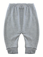 3pcs Baby Boys Elastic Waist Cotton Pants Set with Assorted Designs