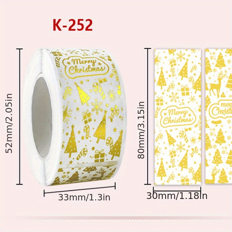 120pcs Golden Rose Stickers Christmas Gift Card Seal Label Navidad