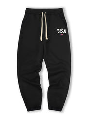 Alphabet Graphic Casual Pants Loose Fit Jogger For Couples