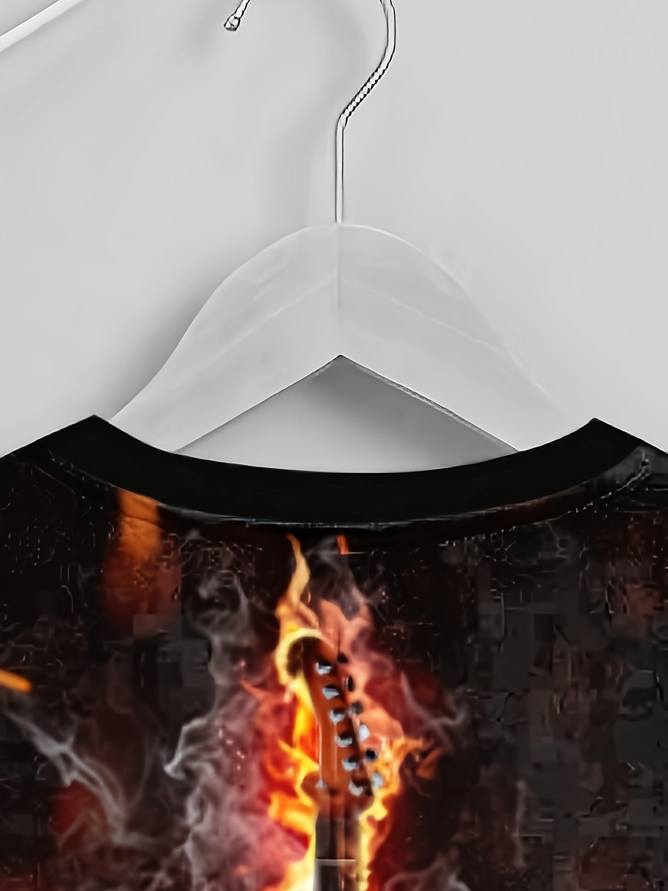 Flame Guitar Print Boys Sweatshirt Long Sleeve Pullover Top