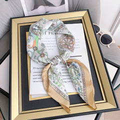 Classic Floral Print Bandana Vintage Boho Silky Square Scarf Necke...