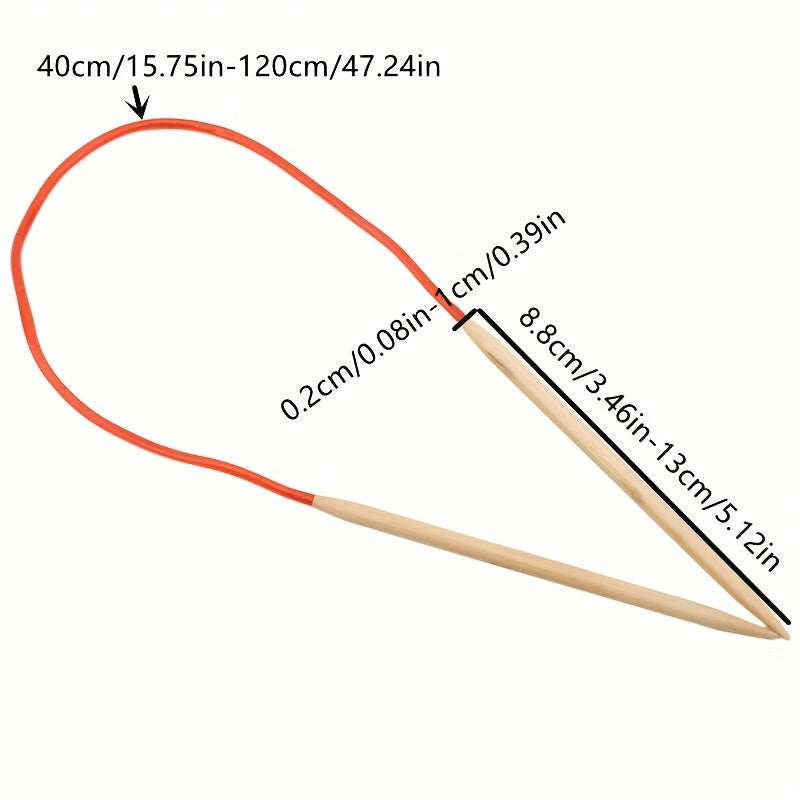 Colorful Tube Bleaching Bamboo Ring Woolen Needle Set