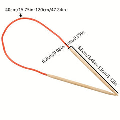 Colorful Tube Bleaching Bamboo Ring Woolen Needle Set