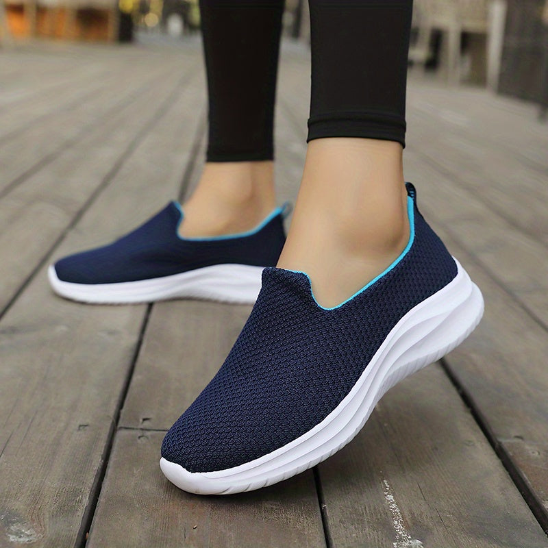 Women's Breathable Knit Sneakers Lightweight Slip On Shoes