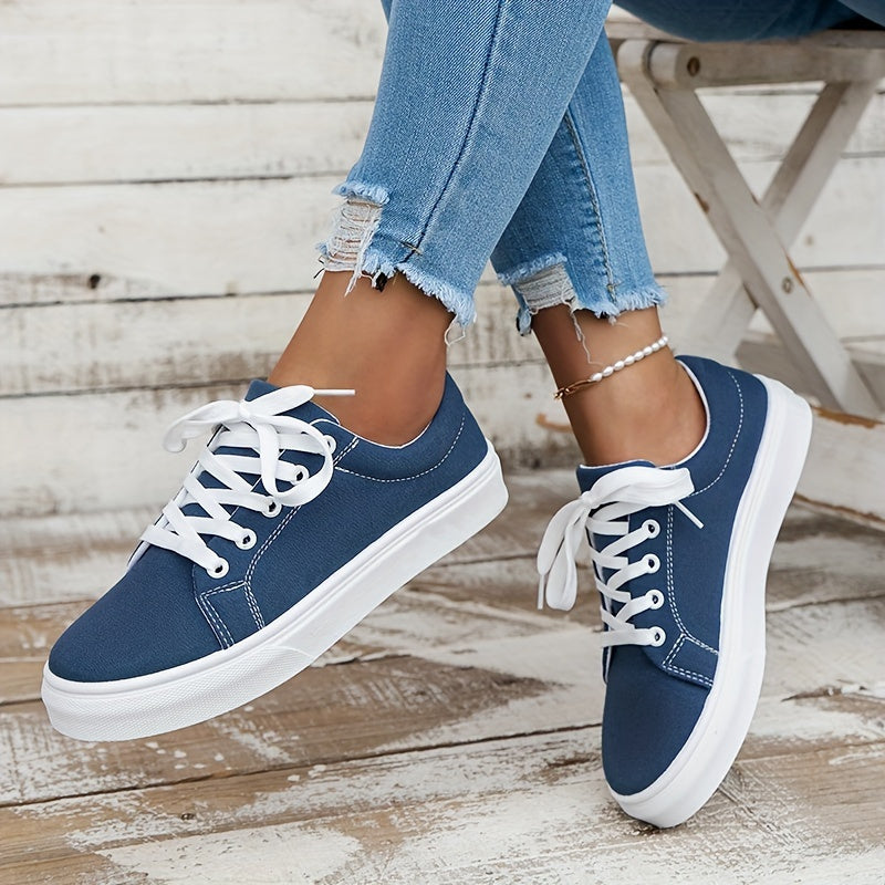 Women's Canvas Shoes Casual Lace Up Outdoor Sneakers Lightweight