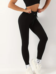Drawstring Butt Lifting Yoga Pants High Stretch Slim Fit