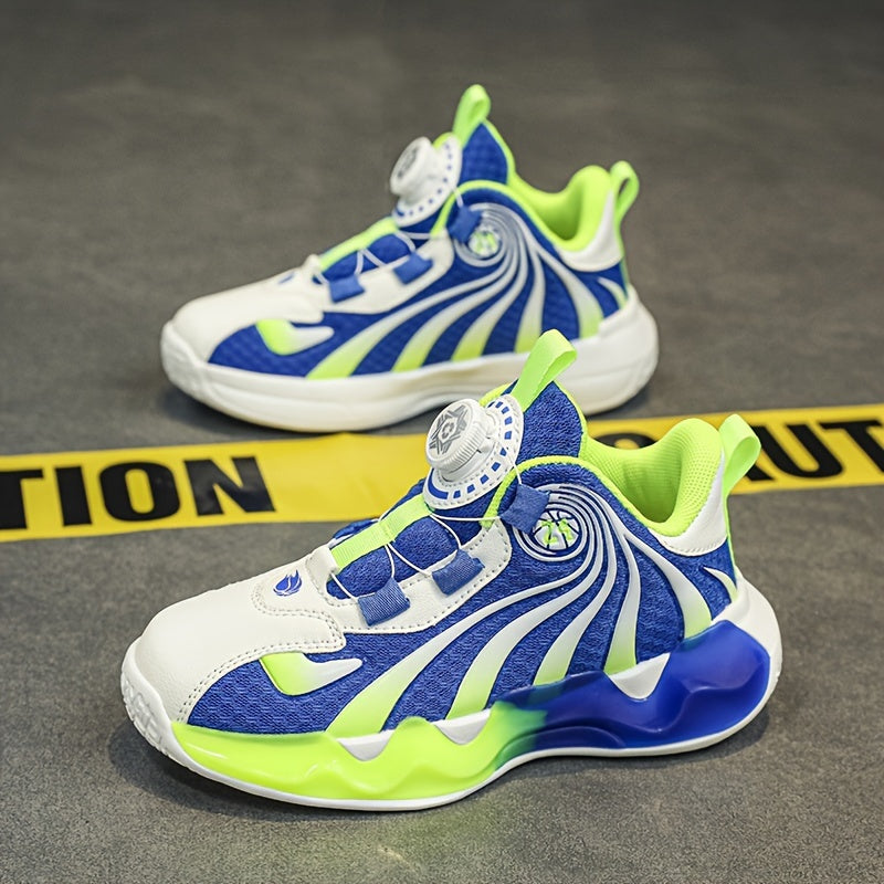 Boys' Comfy Basketball Shoes with Rotating Buckle