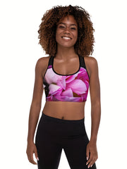 Floral Print Racer Back High Support Plus Size Sports Bra