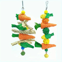 Wooden Rattan Gnawing String Bird Toy for Small Pets