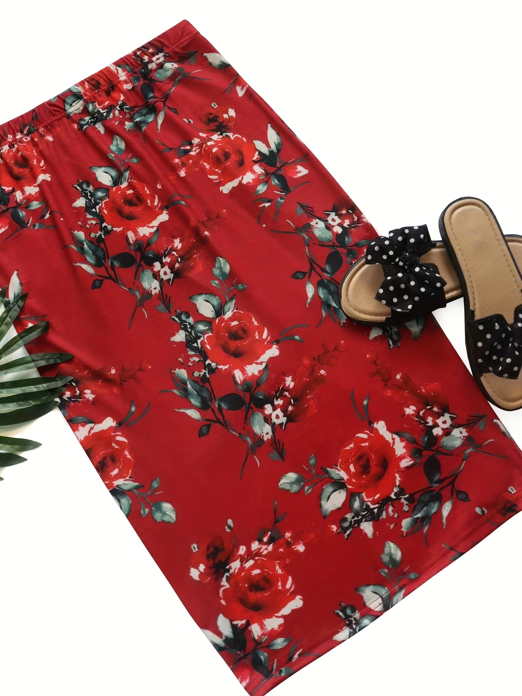 Floral Print High Waist Slim Skirt for Women