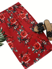 Floral Print High Waist Slim Skirt for Women