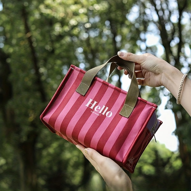 Portable Canvas Lunch Box Bag For Outdoor and School Office
