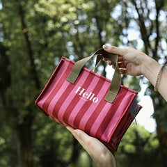 Portable Canvas Lunch Box Bag For Outdoor and School Office