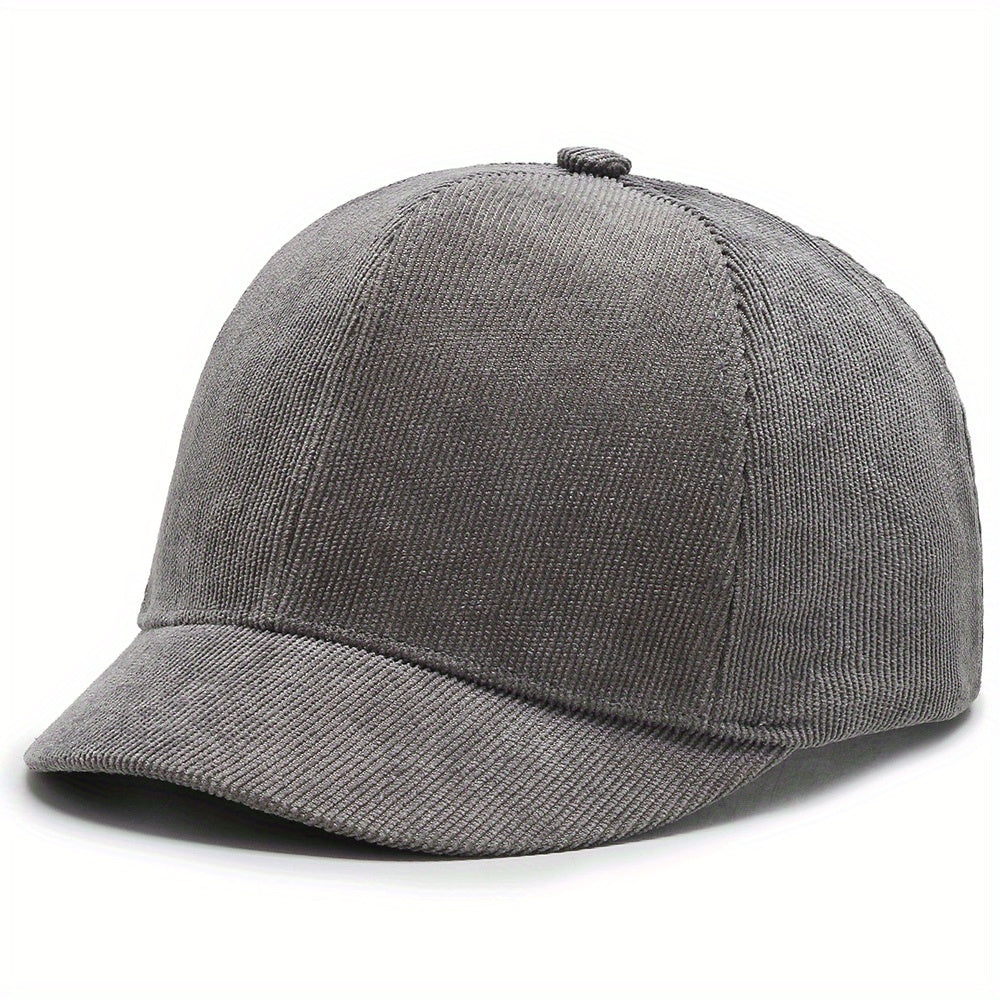 Short Brim Corduroy Baseball Cap Solid