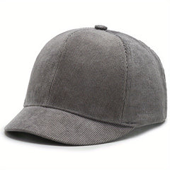 Short Brim Corduroy Baseball Cap Solid