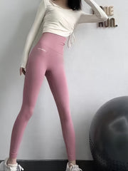Women's Solid Yoga Leggings with Butt Lifting & Tummy Control