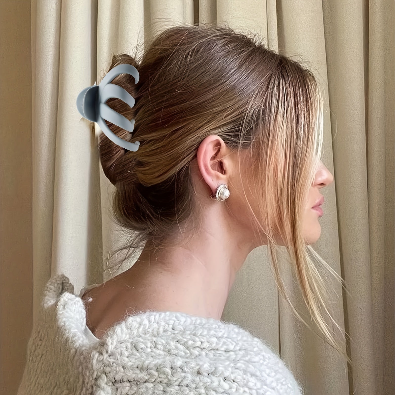 6pcs Octopus Hair Clips Matte Hair Claws Strong Hold Grip Hair Jaw C