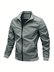 Men's Lightweight Zip Up Jacket Coat Spring Fall Business