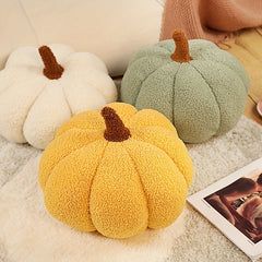 3D Fluffy Pumpkin Plush Pillow Realistic Animal Vibrant Colors for Halloween