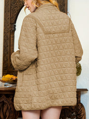 Women's Solid Lapel Button Jacket Long Sleeve