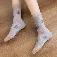 4 Pairs Letter Print Sports Socks Soft & Comfy Mid Tube Women's Stockings