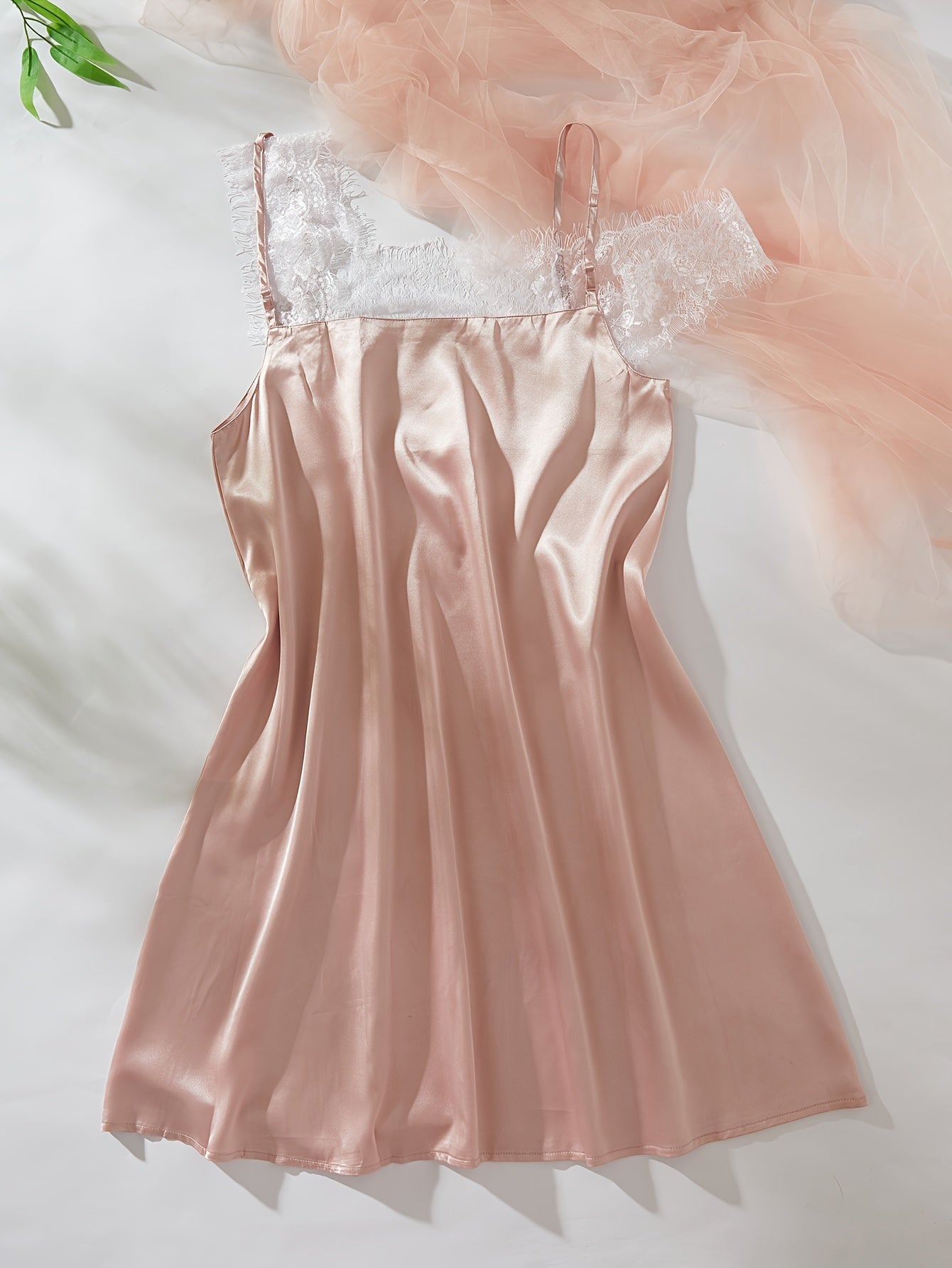 Lace Stitching Split Nightdress Women's Sleepwear