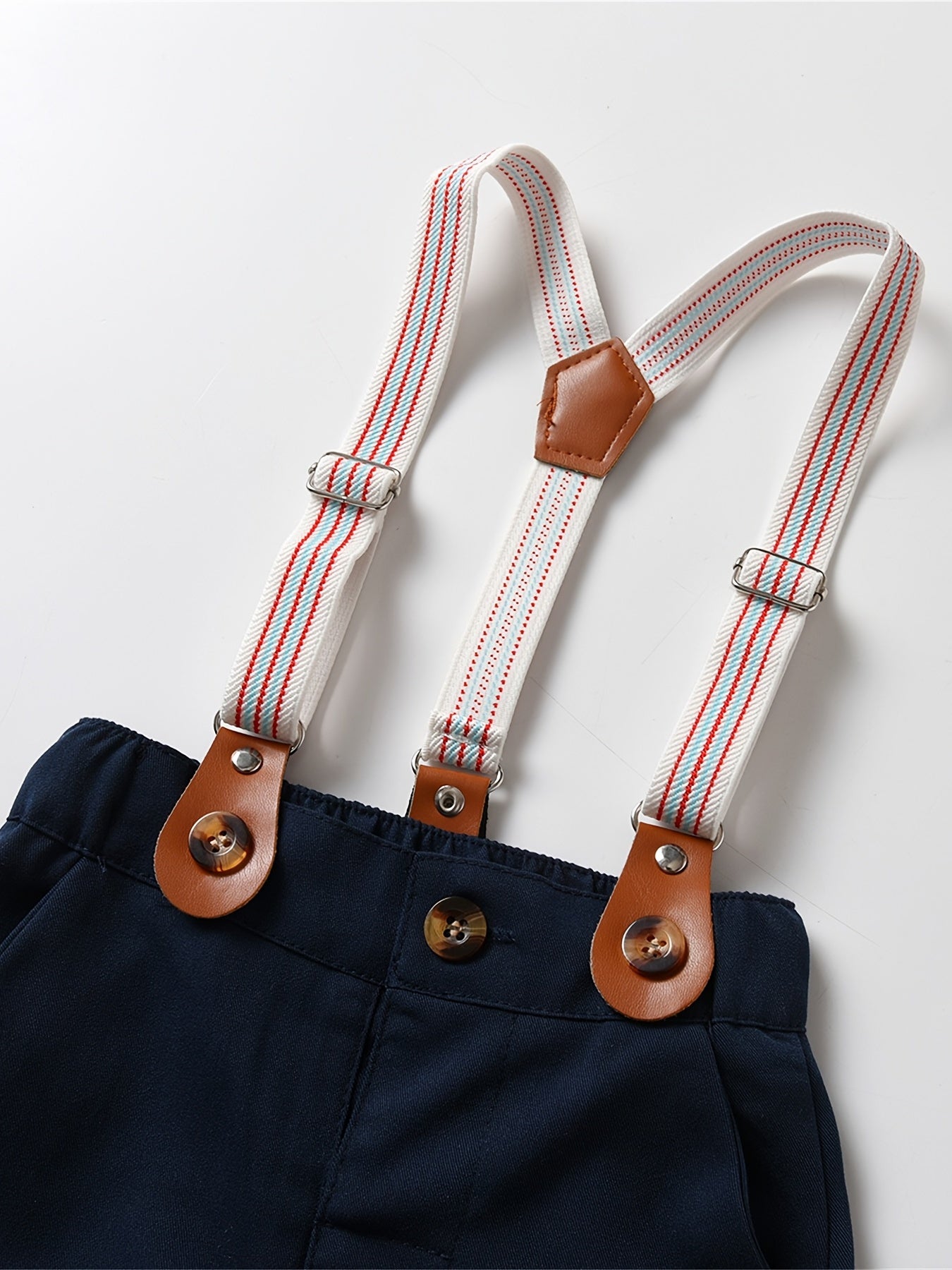 Baby Boys Striped Onesie & Suspender Shorts Set