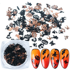 Halloween Christmas Nail Glitter Pumpkin Witch Bat Snowflake Xmas