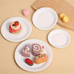 50 PCS Disposable Paper Plates 12.17 Inches Large Decorative Wedding Plates