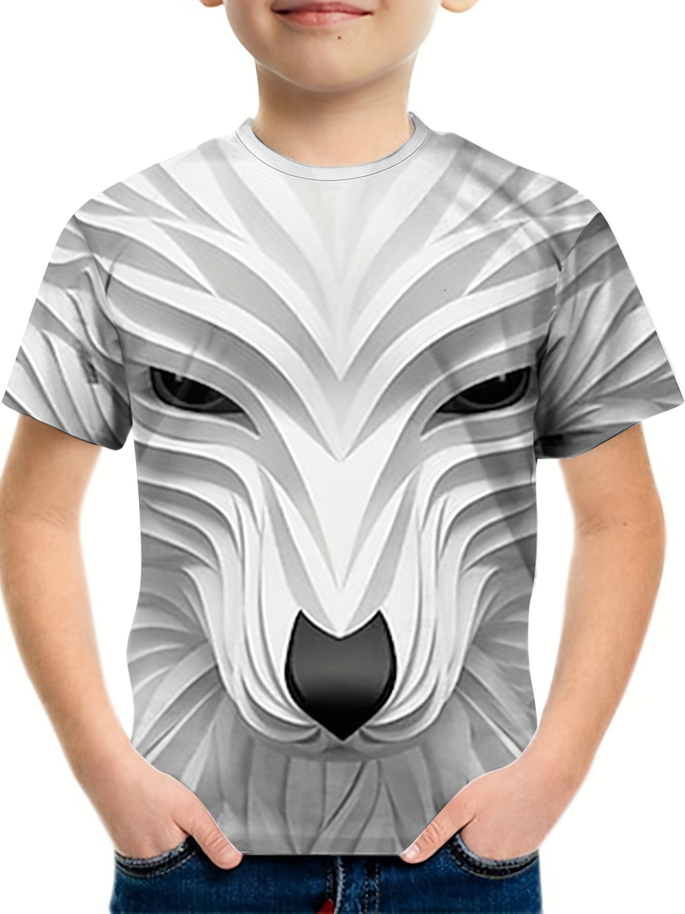 Boy's Fox Graphic T-shirt Casual Loose Tee Kid's Clothing For Summer