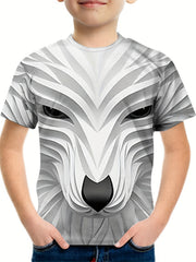Boy's Fox Graphic T-shirt Casual Loose Tee Kid's Clothing For Summer