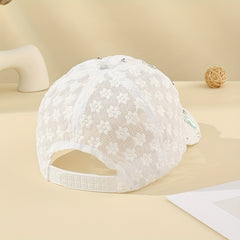 Lace Rhinestone Butterfly Baseball Cap Mesh Breathable Sports Hats Adjustable