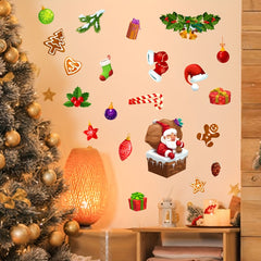 Large Santa Claus Christmas Tree Snowflake Window Decals