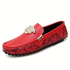 Women's Snakeskin Print Loafers Soft Sole Slip On Shoes Casual Flats