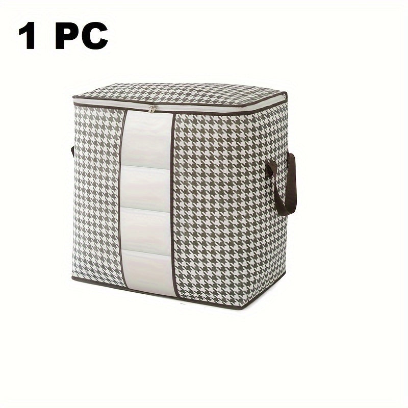 Large Capacity Zippered Clothes Storage Bag with Lids & Handles