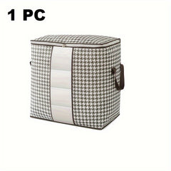 Large Capacity Zippered Clothes Storage Bag with Lids & Handles