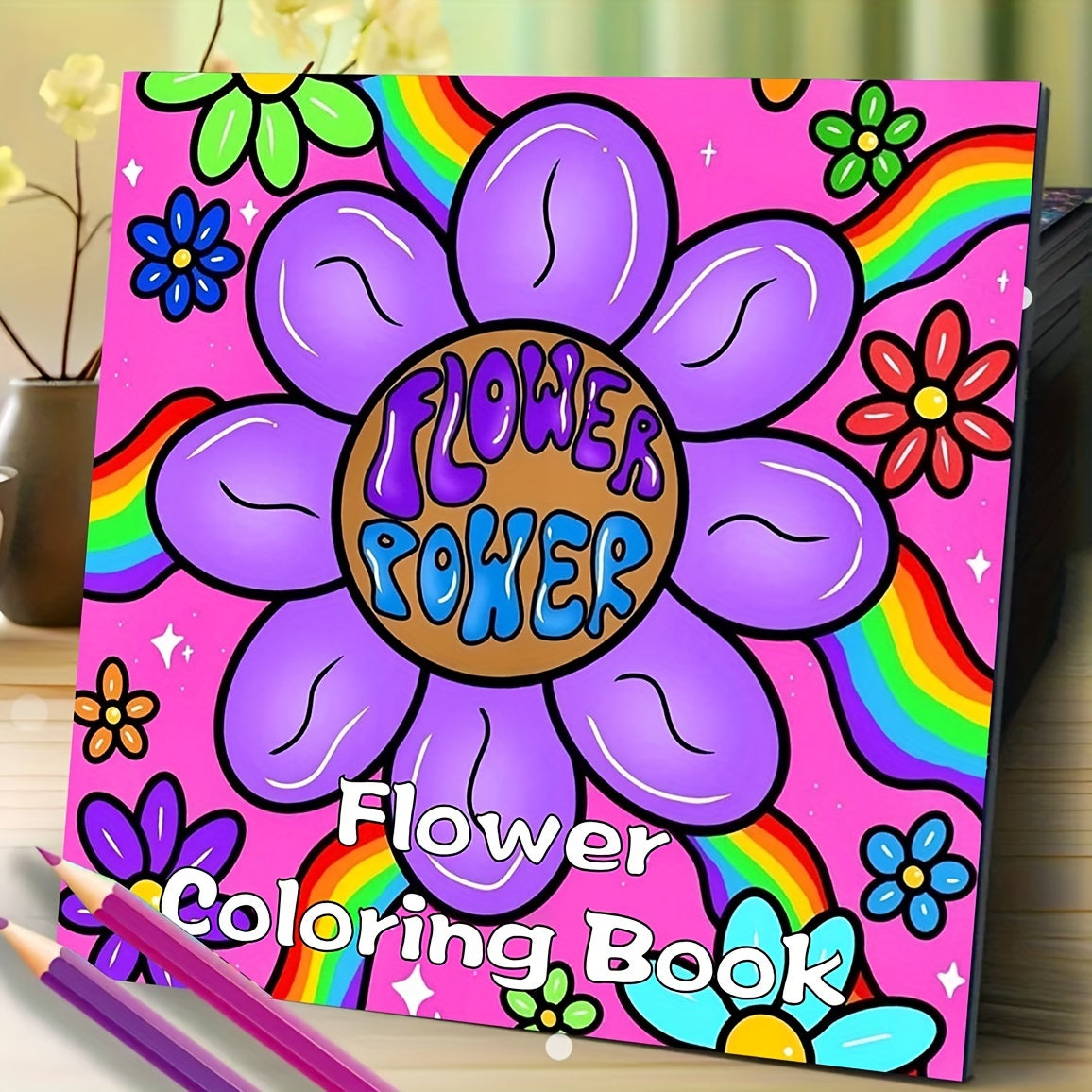 Floral Power Adult Coloring Book - 20 Pages Thick Watercolor Paper