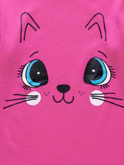 2pcs Toddler Girls Cat Graphic Pajamas Set