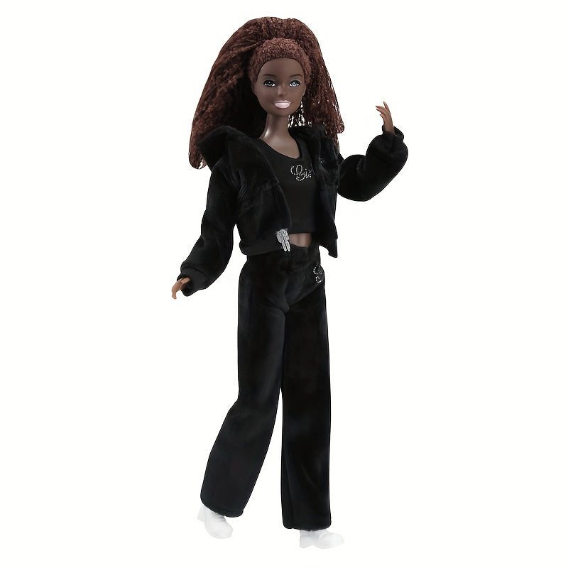 Male Female Doll Clothes Velvet Sportswear Set Halloween Gift