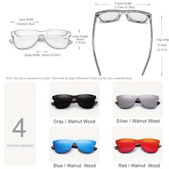 Walnut Wood Sunglasses Rimless Polarized Lenses UV400