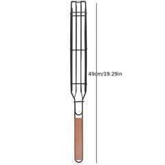 1PC Stainless Steel BBQ Grill Basket Camping Barbecue Grilling Basket