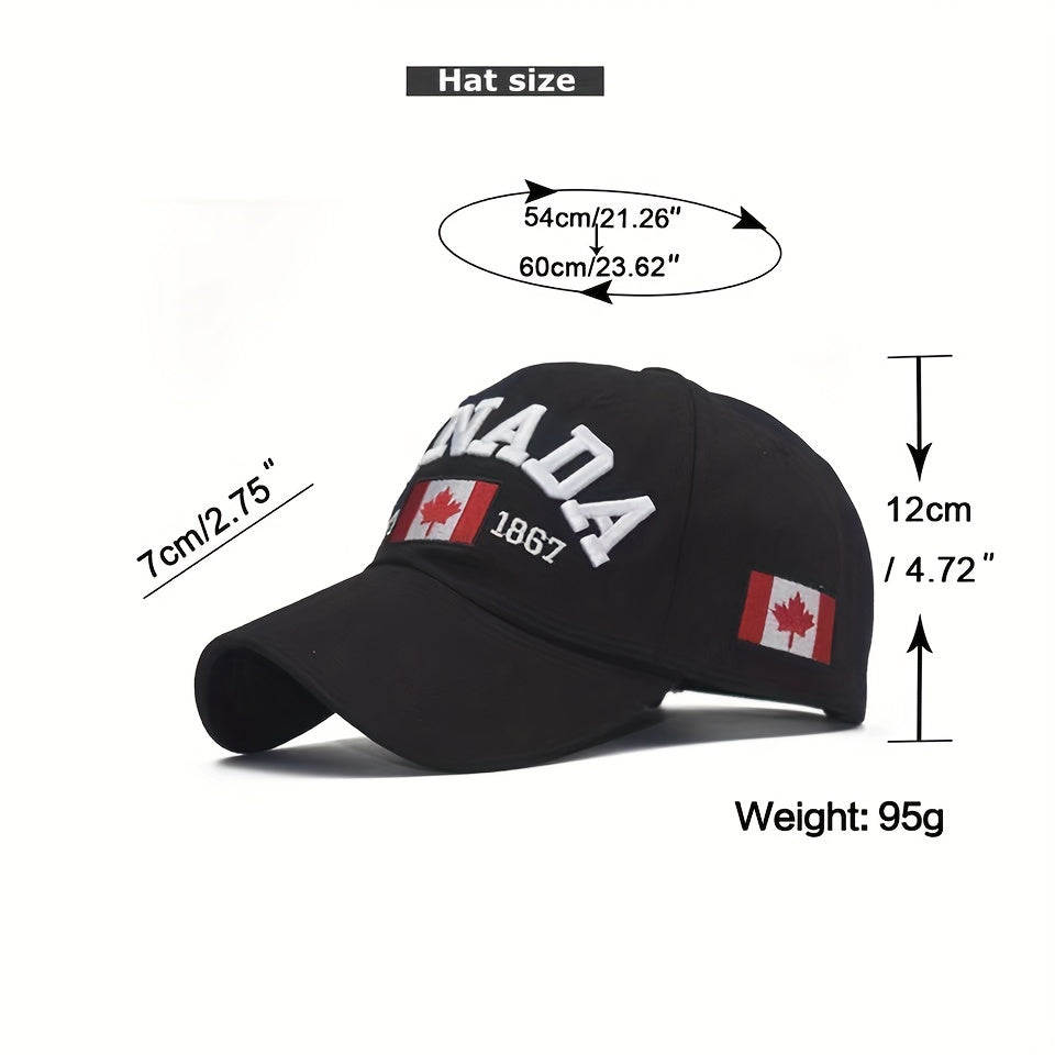 Embroidery Canada Letter Print Casual Baseball Cap Men's Peaked Cap