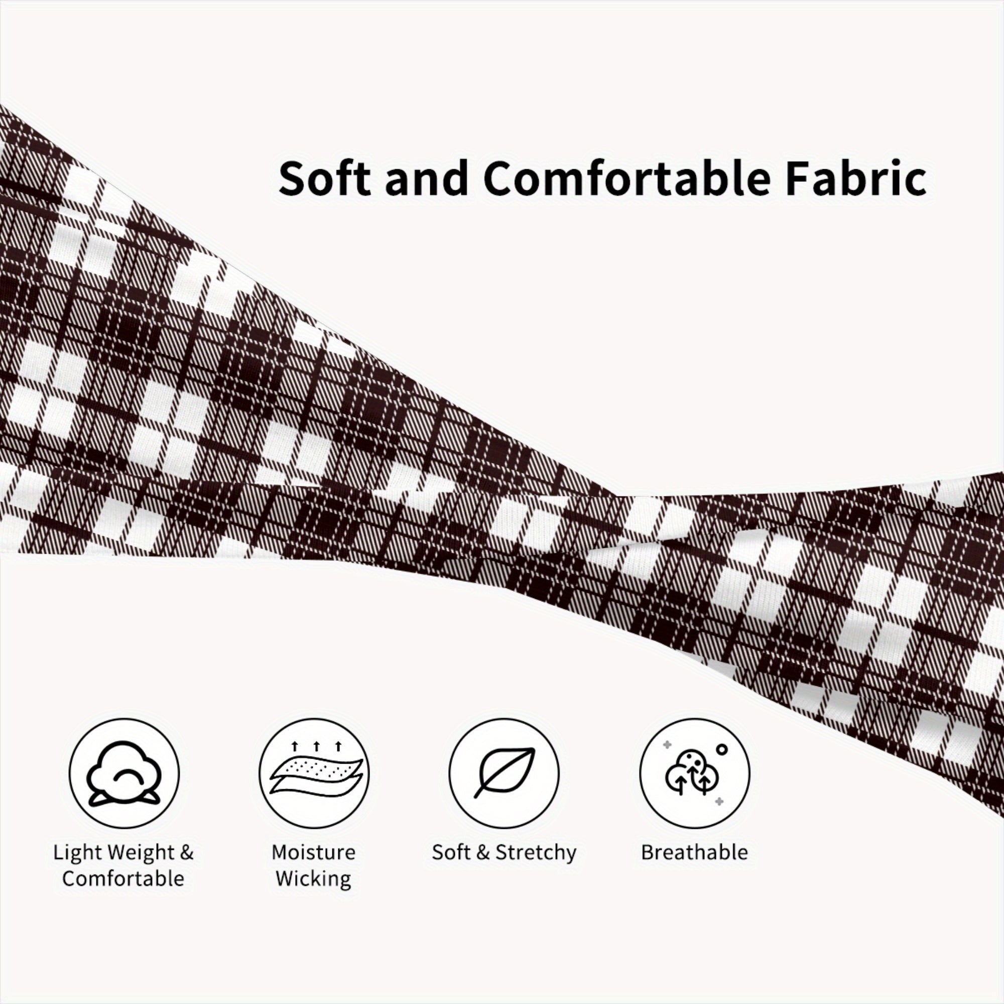 Plaid Breathable Headband for Sport & Casual Wear