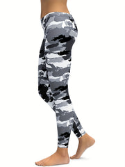 Camo Print High Waist Yoga Leggings Stretchy Workout Pants