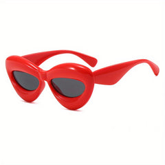 Oval Frame Sunglasses Thick Large Wrap Around Eyewear